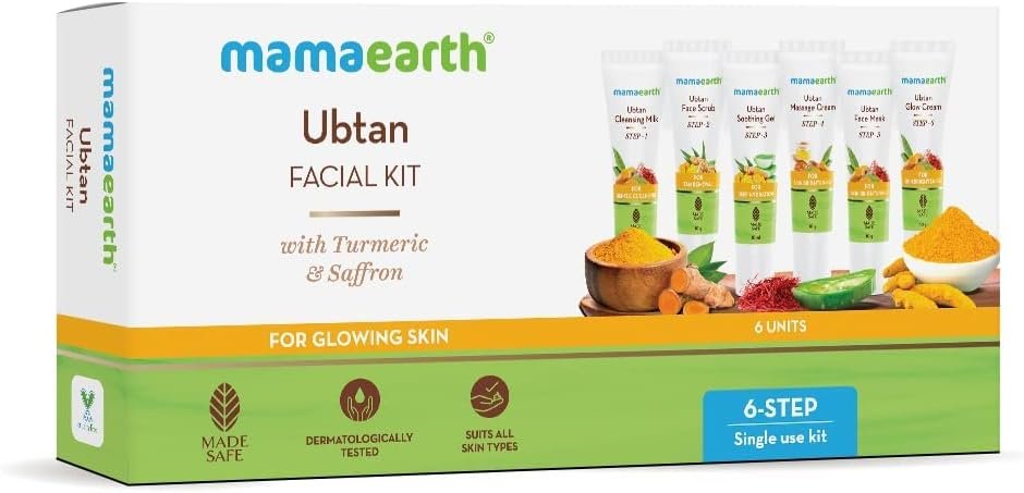 Mamaearth Ubtan Facial Kit with Turmeric  Saffron for Glowing Skin - 60 g