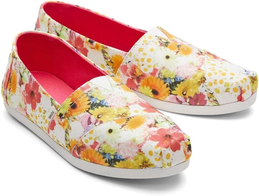 TOMS Women Canvas Floral Print Lightweight Slip Ons Sneaker Casual Comfortable Shoes