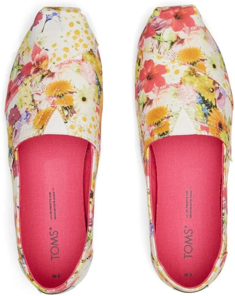TOMS Women Canvas Floral Print Lightweight Slip Ons Sneaker Casual Comfortable Shoes