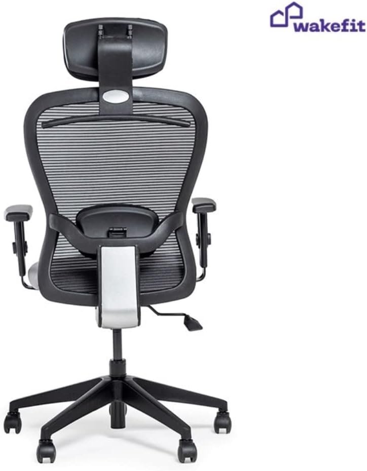 Wakefit Office Chair | 3 Years Warranty | Ergonomic Chair, Chair for Office Work at Home, Study Chair, Adjustable Height, High Back Office Chair, High Back Single Lock DIY (Safari-BlackGrey)