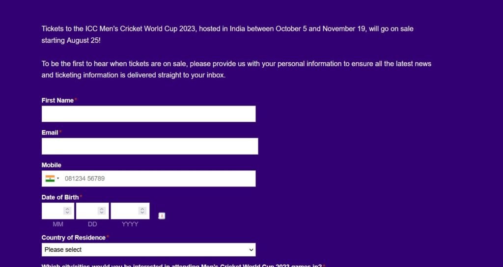 Your Ultimate Guide: Booking Tickets for ICC Cricket World Cup 2023