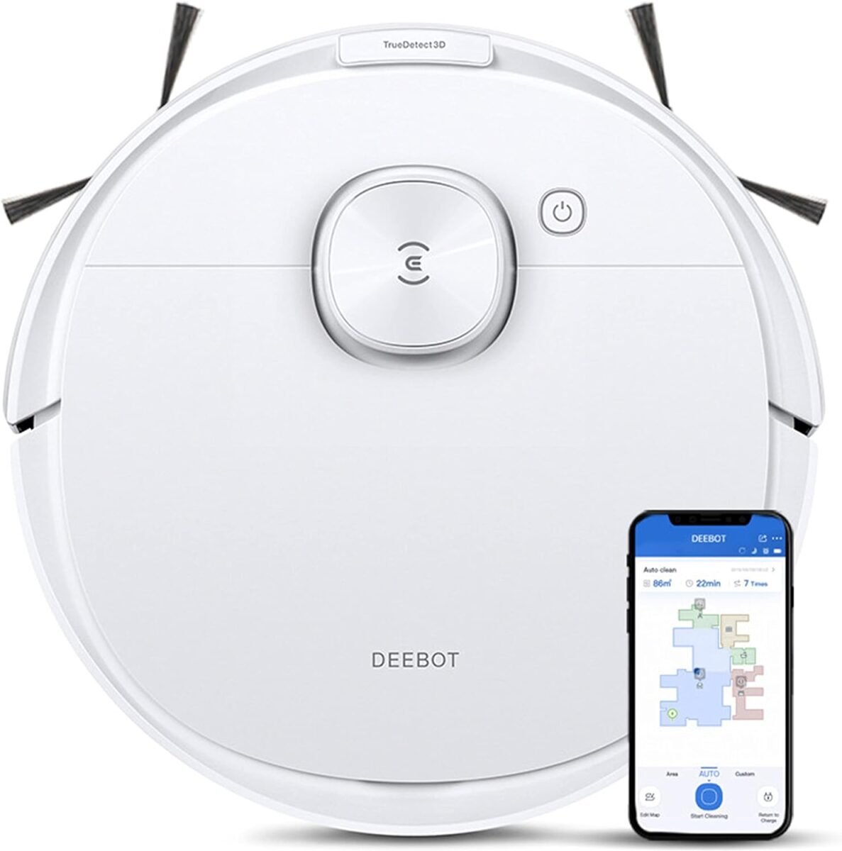 ECOVACS DEEBOT N8 PRO 2-in-1 Robot Vacuum Cleaner,2022 New Launch,Most Powerful Suction,Covers 2000+ Sq. Ft in One Charge,Advanced dToF Technology OZMO Mopping,Smart App Enabled (DEEBOT N8 PRO), White