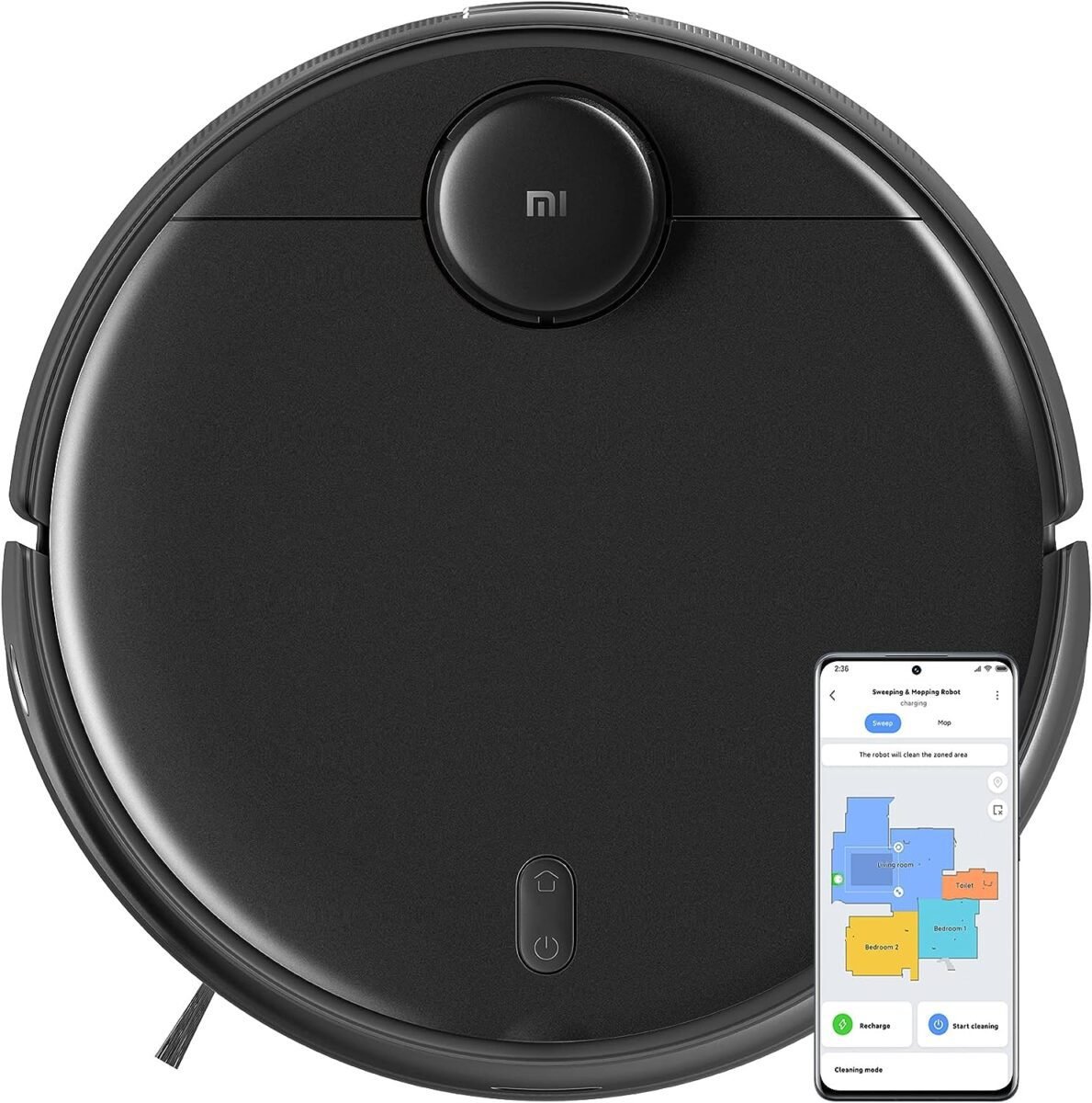 MI Xiaomi Robotic Vacuum-Mop 2Pro, Highest Runtime of 4.5 Hrs., 3000 Pa Strong Suction, 5200 Mah, Professional Mopping 2.0, Next Gen LDS Laser Navigation, Alexa/Google Assistant Enabled