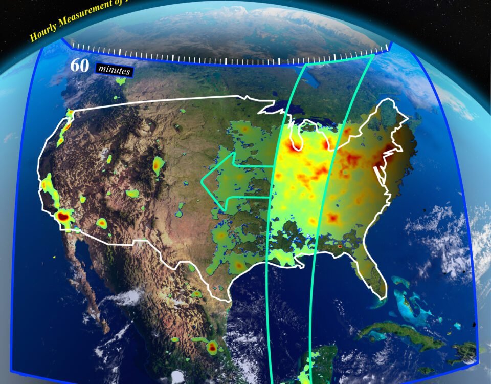 NASA graphic showing basic path of TEMPO scanning. Image Credit: NASA