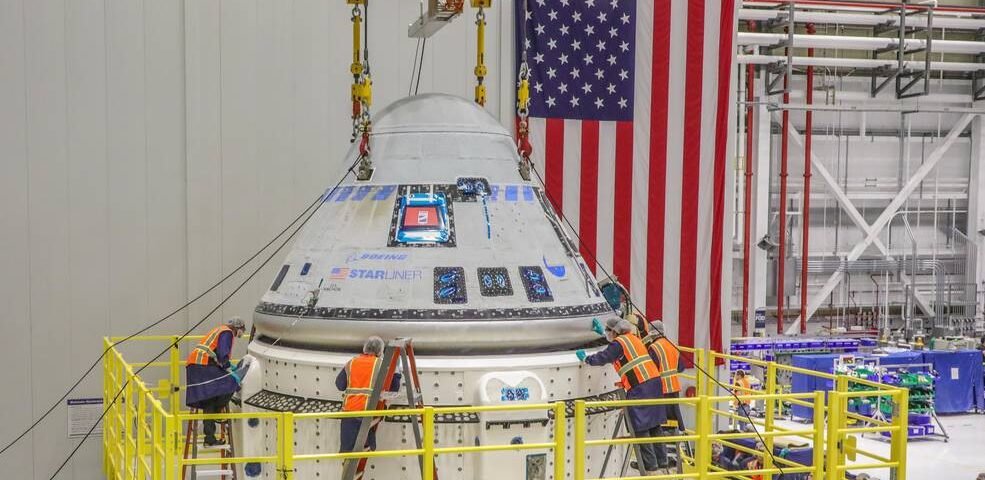 Inside Boeings Commercial Crew and Cargo Processing Facility at NASAs Kennedy Space Center in Florida on Jan. 19, 2023.