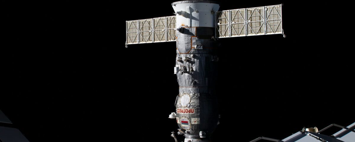 (Oct. 4, 2023) --- The Roscosmos Progress 84 cargo craft is pictured docked to the International Space Station's Poisk module.