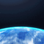 Animated Artemis identity with the Earth and Moon