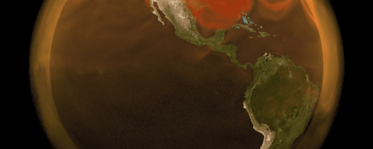 Visualization of total carbon dioxide in the Earth's atmosphere in 2021