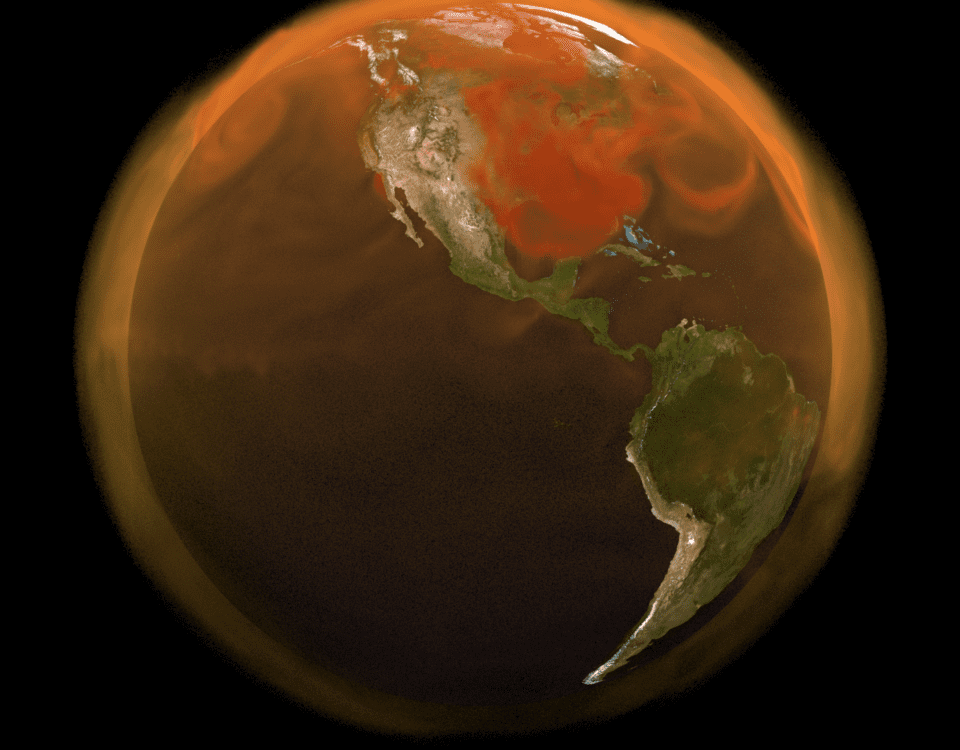 Visualization of total carbon dioxide in the Earth's atmosphere in 2021